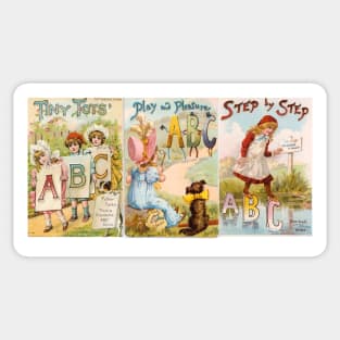 Vintage ABC Tiny Tots Book Covers for Mugs Sticker